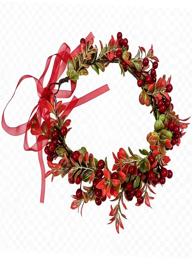TOECWEGR Christmas Flower Crown Floral Wreath Red Berry Pine Cone Crown Forest Woodland Wedding Headpiece Headband - Image 5